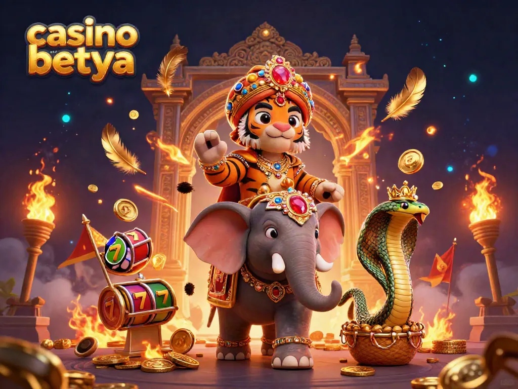 Experience thrilling games at casino en ligne betya with vibrant 3D illustration of characters and gambling elements.